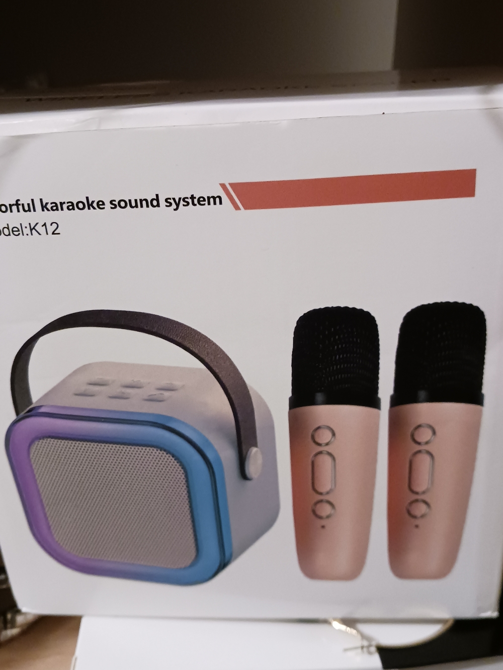 NWT Portable Karaoke Sound System with 2 Microphones - K12.